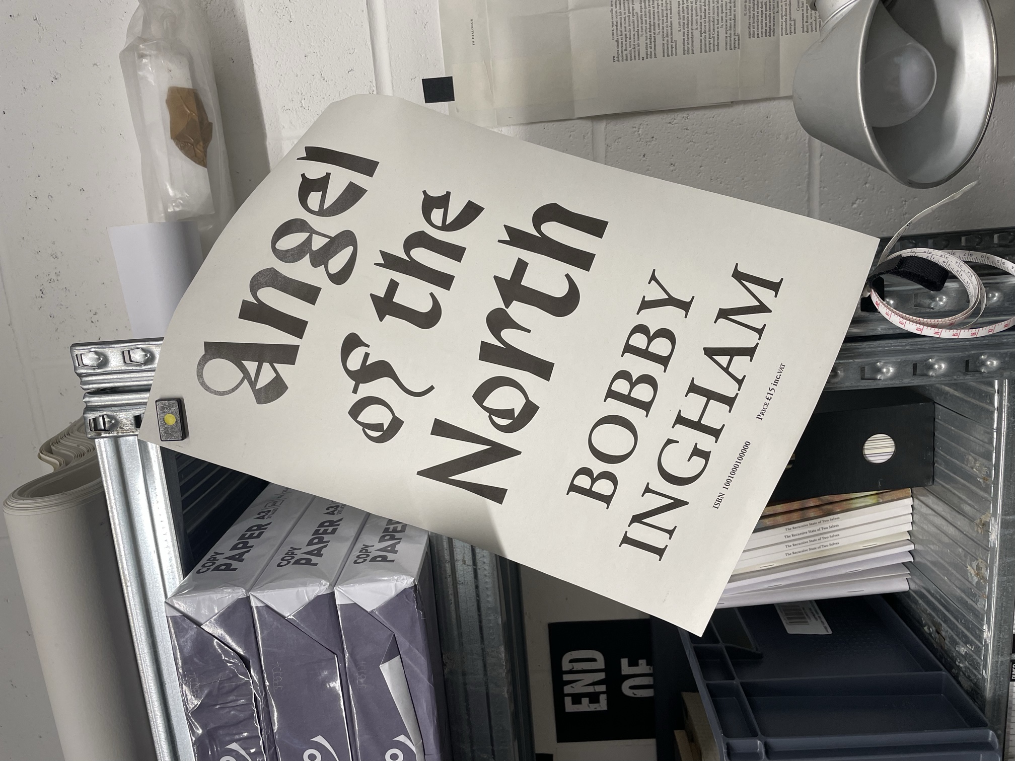 Angel of the North — Bobby Ingham, poster in the studio